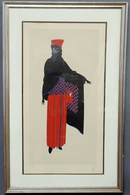 Appraisal: Erte framed and matted lithograph titled Zaza pencil signed and