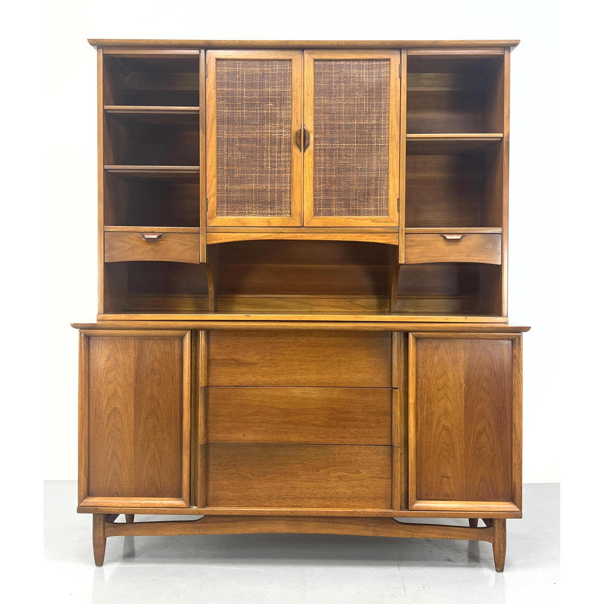 Appraisal: Two Part Modernist Credenza with Hutch Top Lots of storage