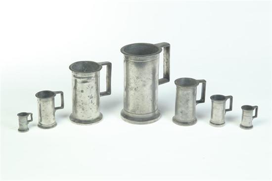 Appraisal: SET OF SEVEN PEWTER MEASURES France th century Assembled set