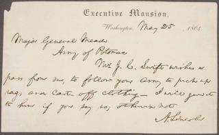 Appraisal: PRESIDENT LINCOLN SIGNED LETTER AN ABRAHAM LINCOLN SIGNED LETTER The