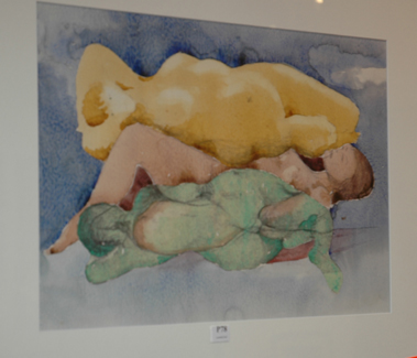 Appraisal: LLOYD ORTON FIGURES RECLINING WATERCOLOUR