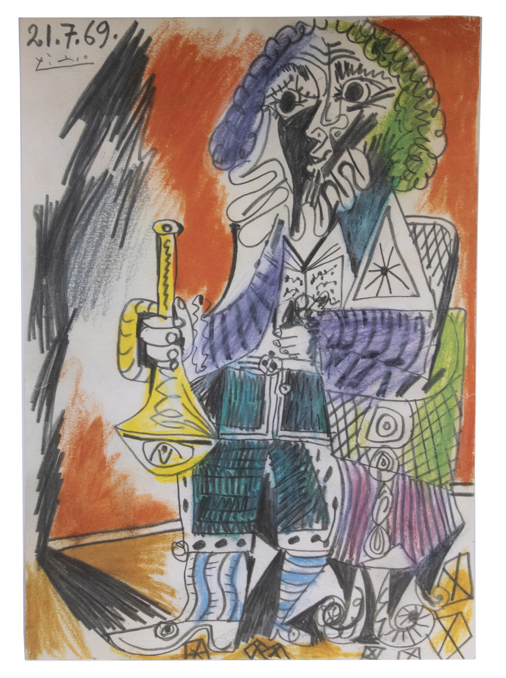 Appraisal: PABLO PICASSO SPAIN FRANCE - AFTER Man with Horn offset