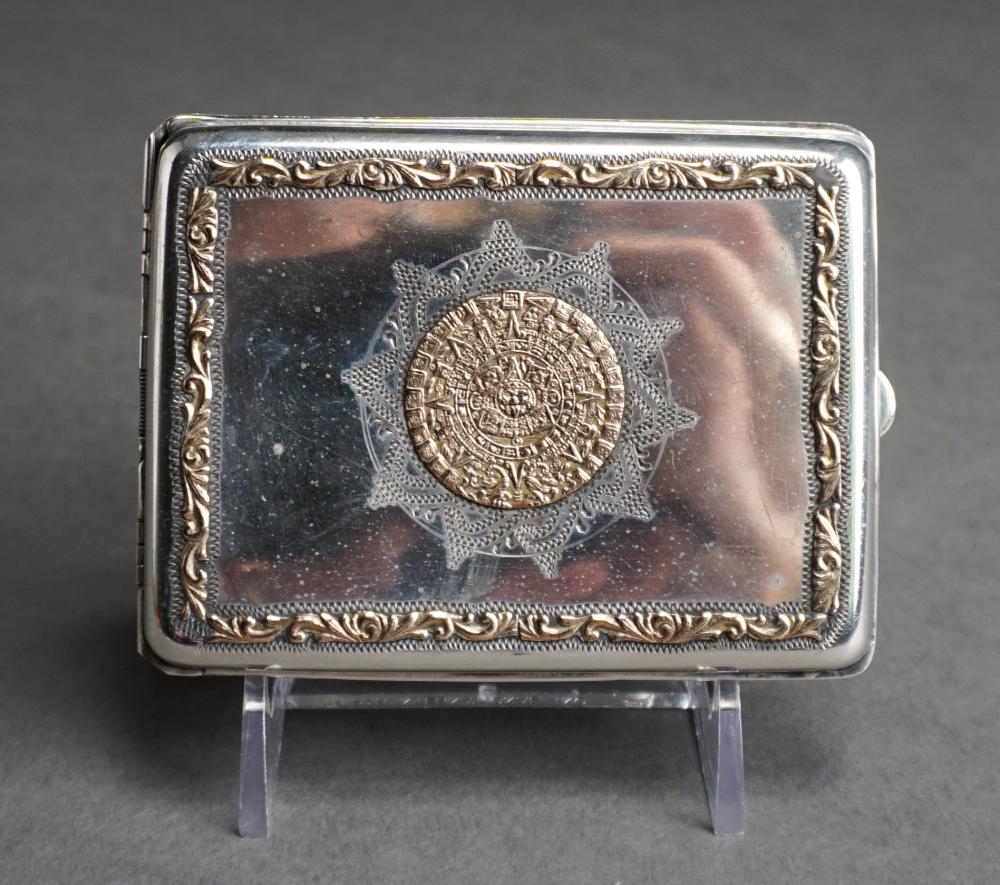 Appraisal: Mexican Gold Mounted Sterling Silver Case ozt