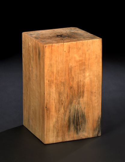 Appraisal: Contemporary Blonde Tropical Hardwood Pedestal of square form h w