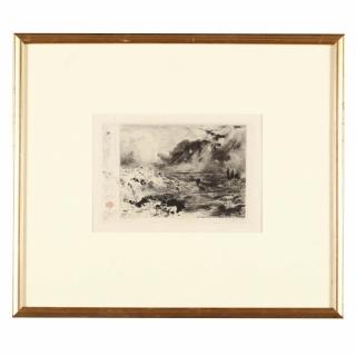 Appraisal: F lix Hilaire Buhot French etching drypoint and roulette circa