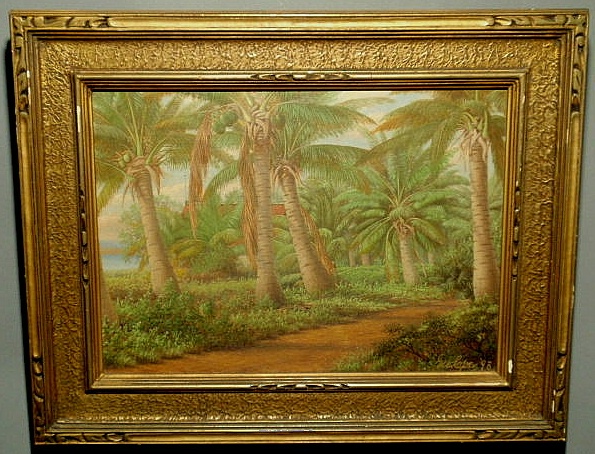 Appraisal: Cope George American - oil on canvas Florida landscape painting