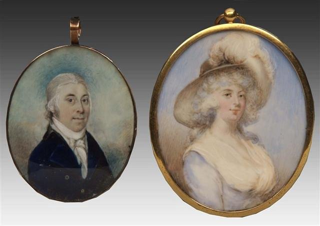 Appraisal: AN OVAL MINIATURE PORTRAIT ON IVORY of a Georgian gentleman