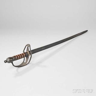 Appraisal: British Light Horseman's Saber c - iron four-slot hilt with