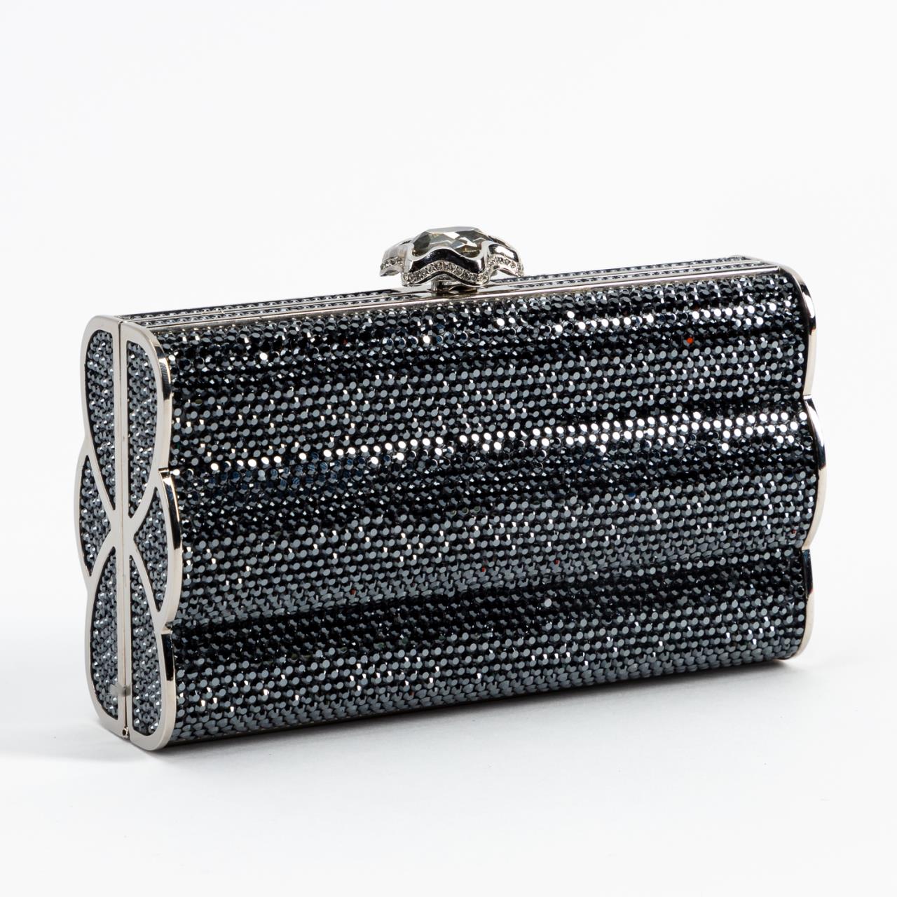 Appraisal: JUDITH LEIBER MINAUDIERE BLACK CRYSTAL CLUTCH Judith Leiber American black