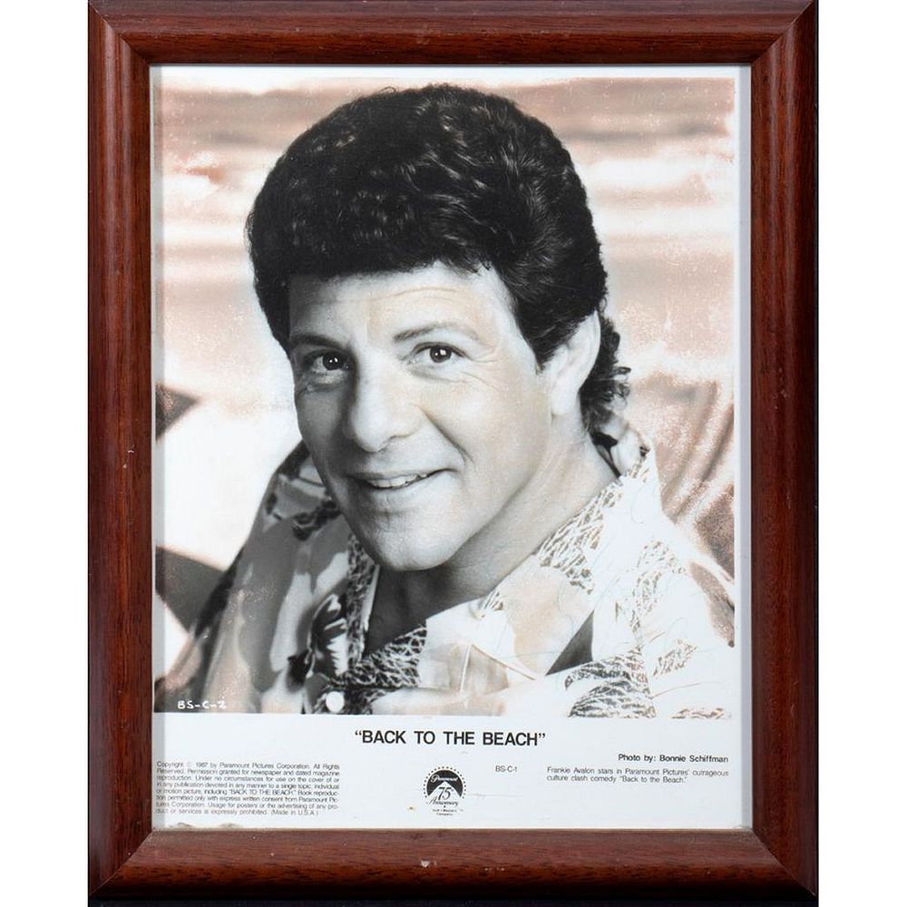 Appraisal: Frankie Avalon Original autographed inscribed photograph Size x Condition Showing