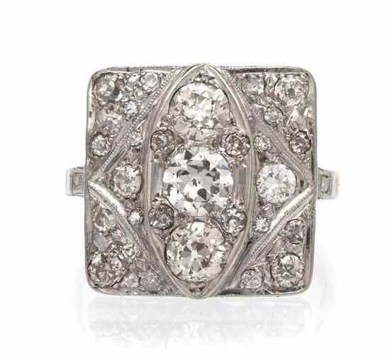 Appraisal: A Vintage Karat White Gold and Diamond Ring containing old