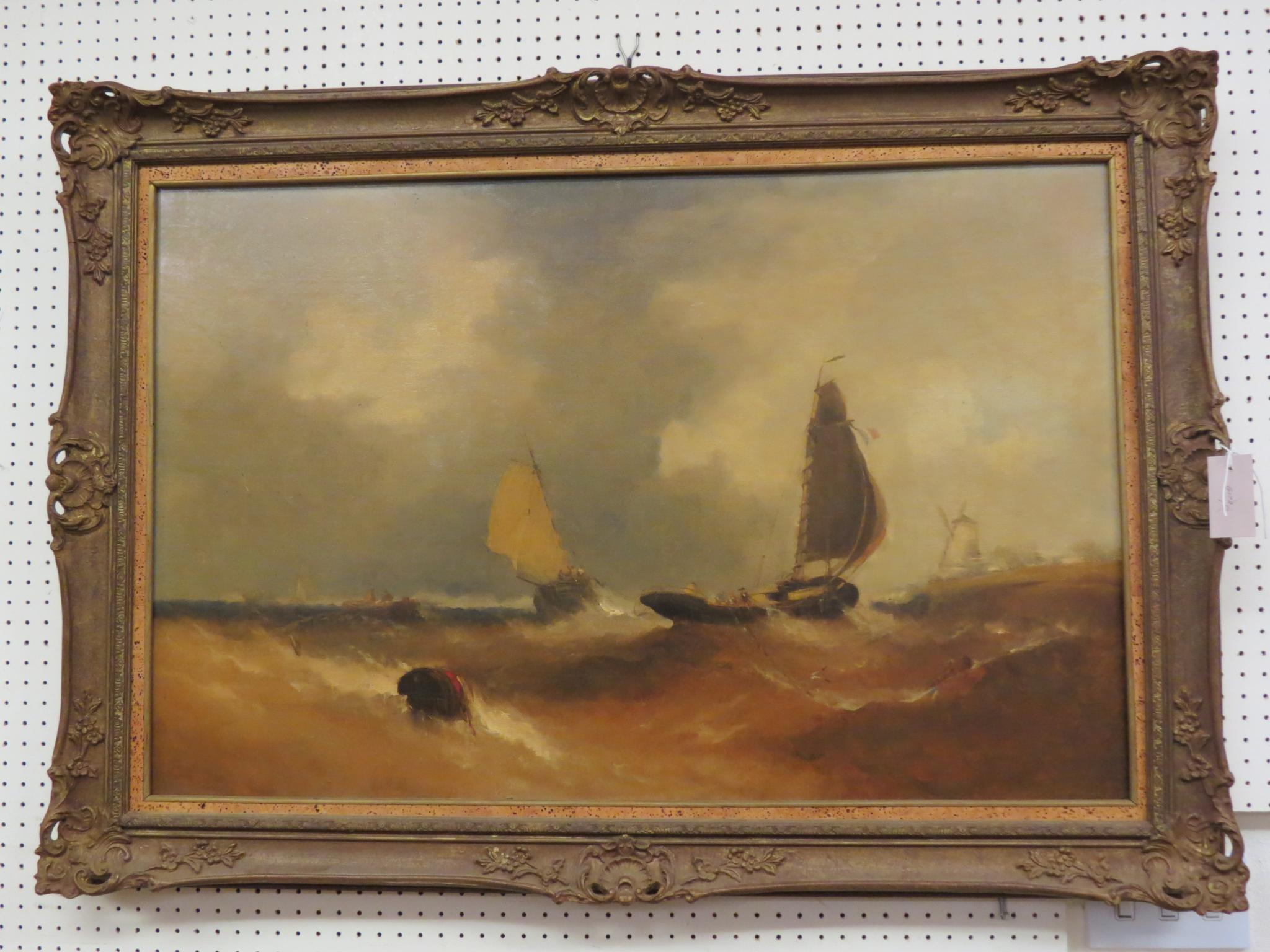 Appraisal: A large th century Dutch marine oil on canvas light