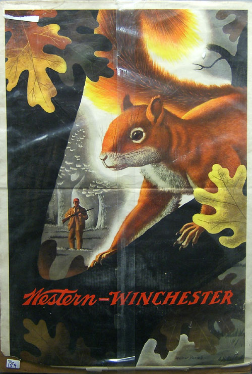 Appraisal: Three Winchester advertising posters together with an auction advertisement and