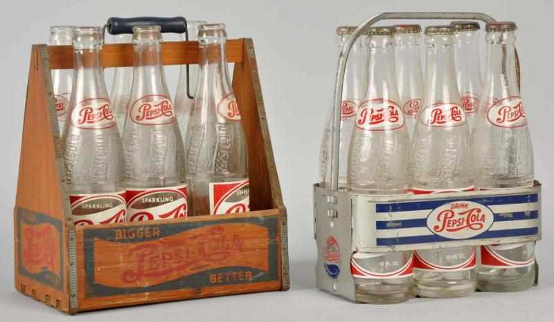 Appraisal: Lot of Pepsi-Cola -Pack Carriers Bottles Includes s bottles and