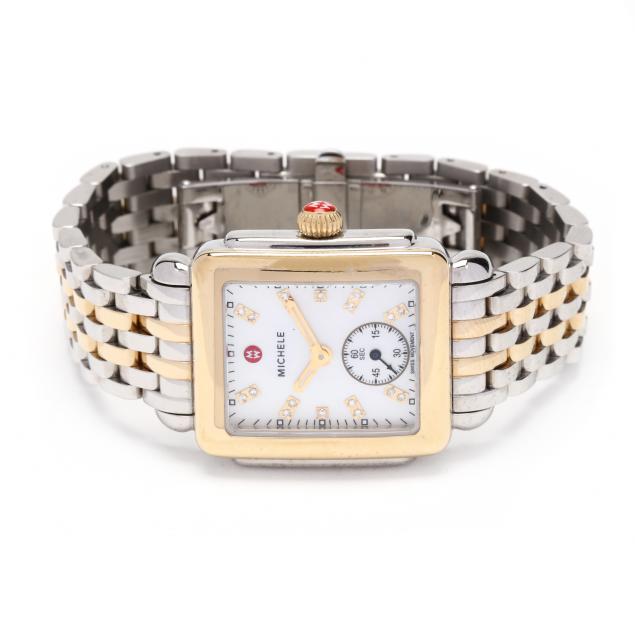 Appraisal: Lady's Two Tone Deco Watch Michele Quartz movement the rectangular