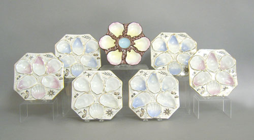 Appraisal: Seven porcelain oyster plates