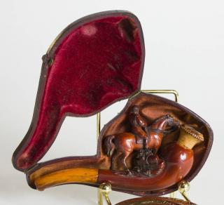 Appraisal: Meerschaum Pipe Cased Jockey on Horse L