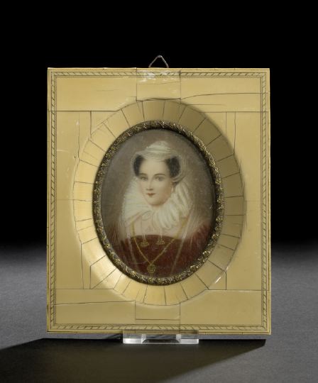 Appraisal: German Oval Portrait Miniature of Mary Stuart of Scotland in