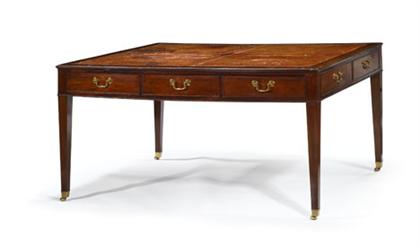 Appraisal: George III mahogany library table circa The gilt tooled leather