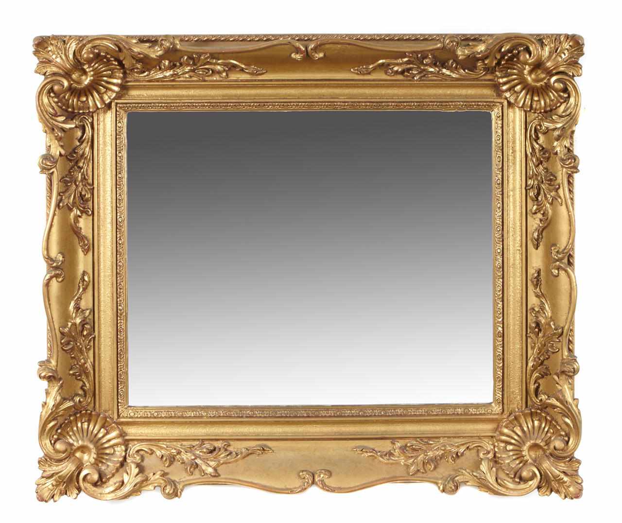 Appraisal: A Continental Rococo style giltwood mirror Together with another giltwood