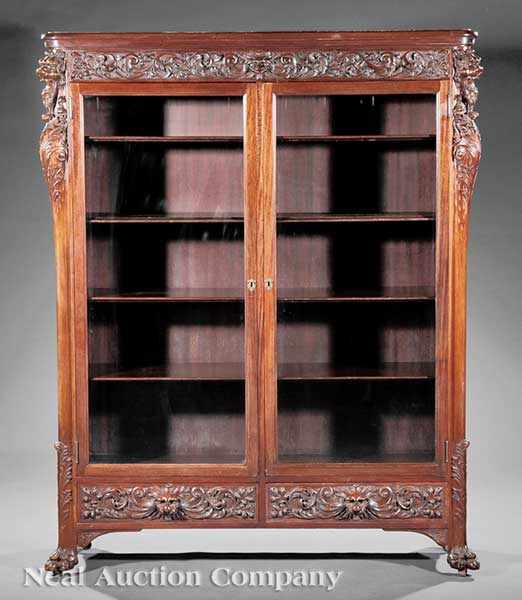 Appraisal: An American Belle poque Carved Mahogany Bookcase late th early