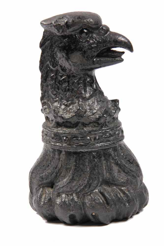 Appraisal: CAST IRON HITCHING POST FINIAL - Colonial Era Cast Iron