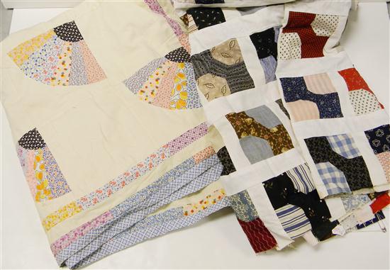 Appraisal: One pieced cotton patchwork quilt fan pattern and one 'bowtie'