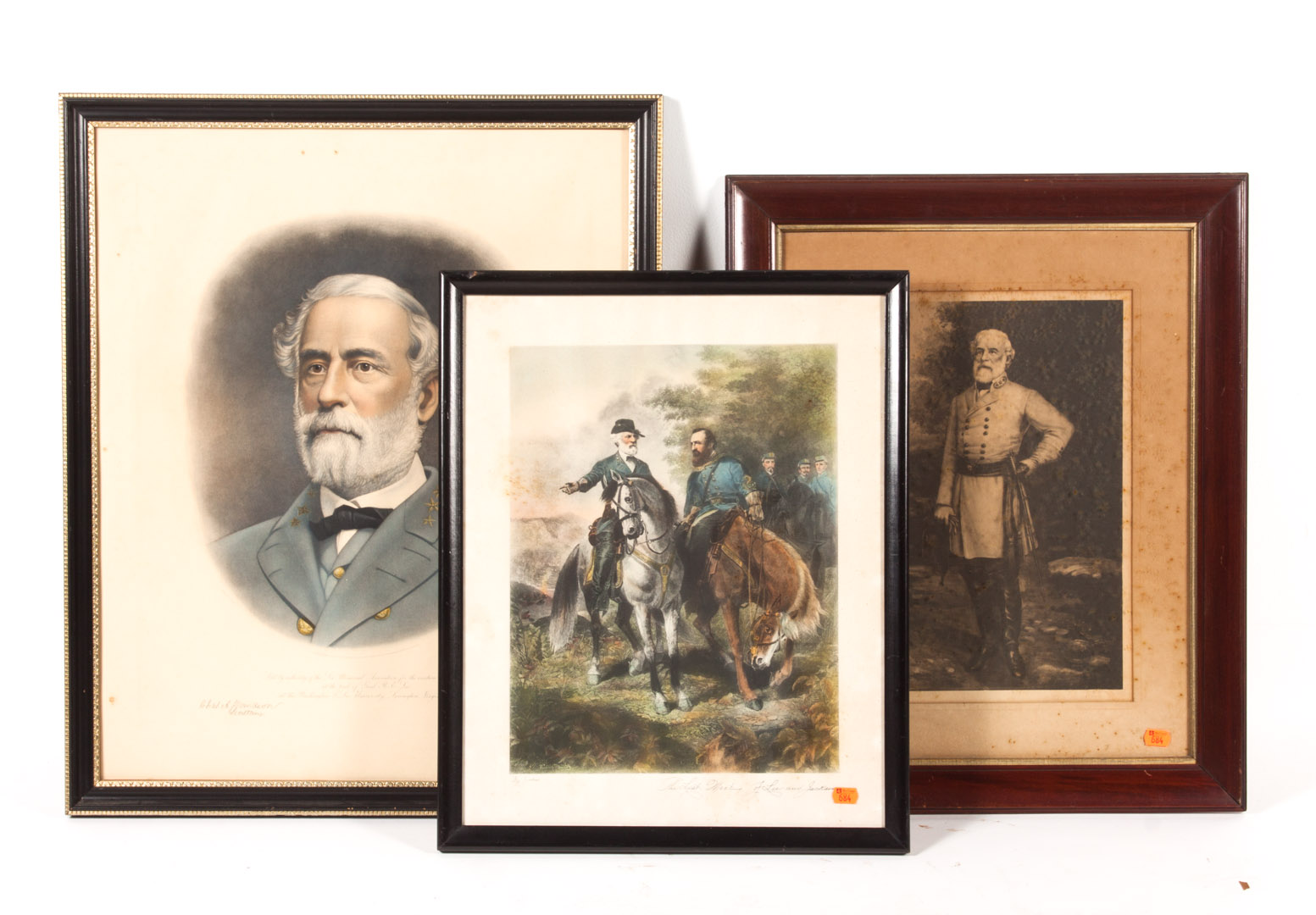 Appraisal: Civil War Prints Three portraits of R E Lee comprising