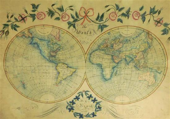 Appraisal: American School early th C map of the world or