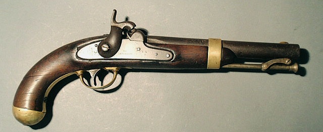 Appraisal: Percussion pistol with brass trigger guard US IN Johnson Middtn