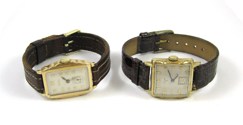 Appraisal: TWO VINTAGE MEN'S WATCHES Gruen art deco style k gold