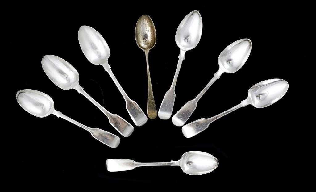 Appraisal: TWO PAIRS AND A SET OF THREE VICTORIAN DESSERT SPOONS