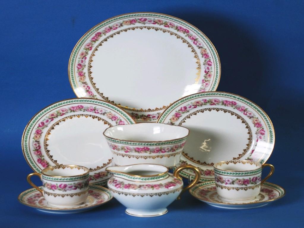 Appraisal: G D A FRANCE EARLY TH CENTURY PORCELAIN TEA SET