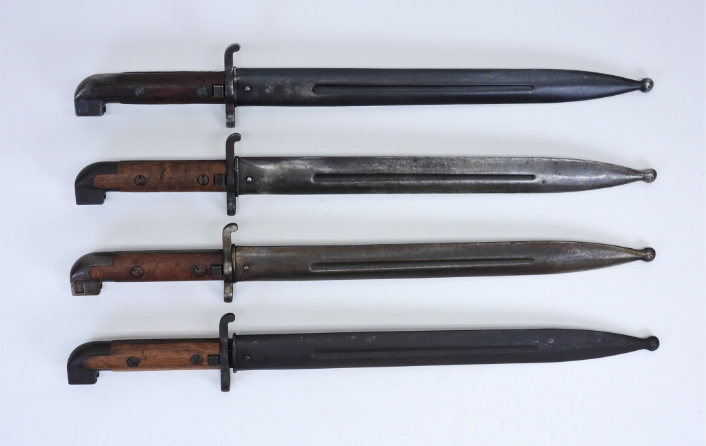 Appraisal: FOUR SWEDISH MODEL CARBINE BAYONETS Sweden Four Model bayonets and