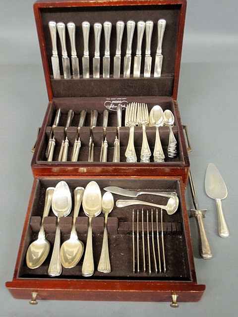 Appraisal: Gorham sterling silver flatware service Old French pattern all engraved