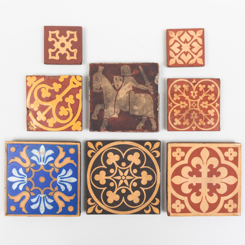 Appraisal: Group of Encaustic Tiles The Minton with impressed mark The