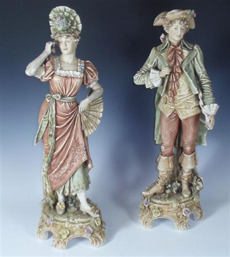 Appraisal: A pair of large Royal Dux figures each on an