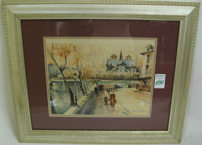 Appraisal: PIERRE GAILLARDOT WATERCOLOR ON PAPER French - Paris street scene