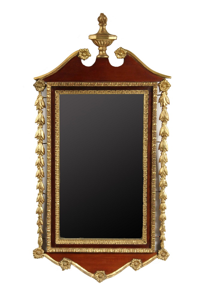 Appraisal: LOOKING GLASS - Federal Period Mirror in a mahogany frame