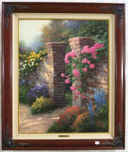 Appraisal: THOMAS KINKADE EMBELLISHED OFFSET LITHOGRAPH ON CANVAS United States -