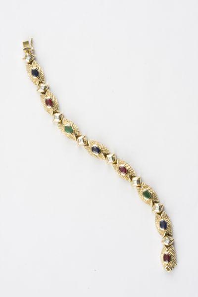 Appraisal: KT Yellow Gold Multi-stone and Diamond Bracelet cast modern bracelet