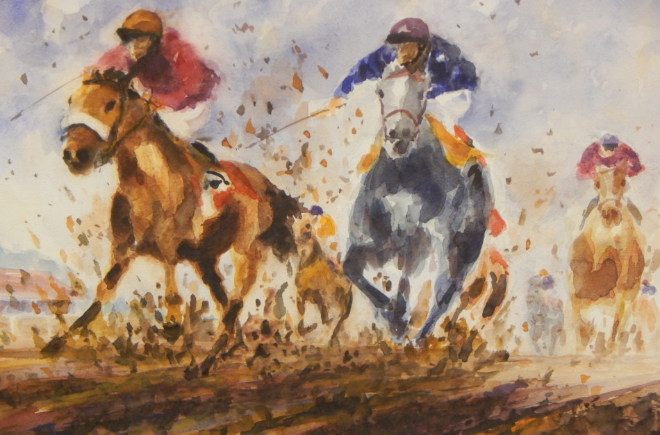 Appraisal: Glen Warman thC Blinkers watercolour signed and titled cm x