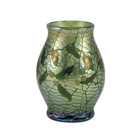 Appraisal: Tiffany Favrile Glass Millefiore Vase Estimate -