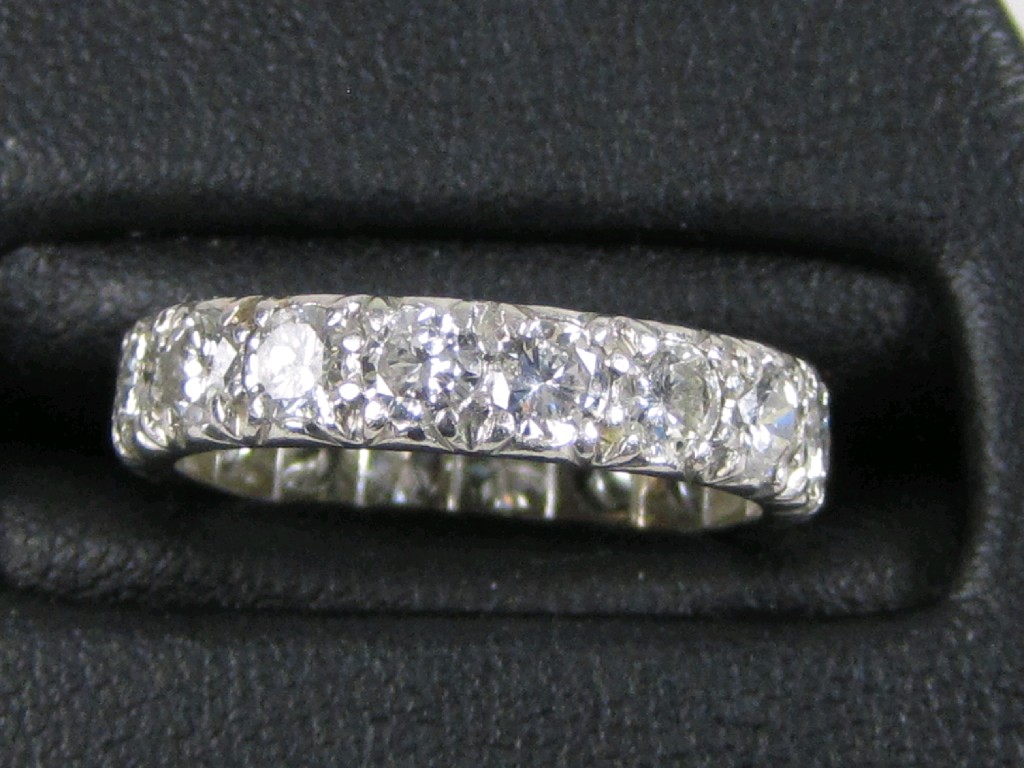 Appraisal: A Diamond Eternity Ring pav -set eighteen brilliant-cut stones estimated