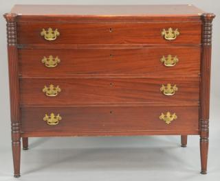 Appraisal: Three piece lot to include Sheraton style mahogany chest ht