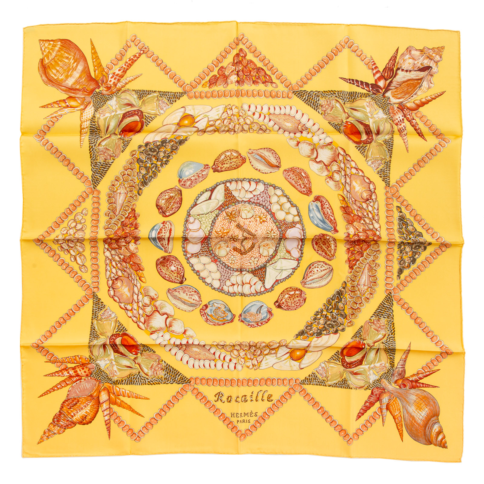 Appraisal: AN HERMES ROCAILLE SCARF Yellow and multicolor Hermes cm silk