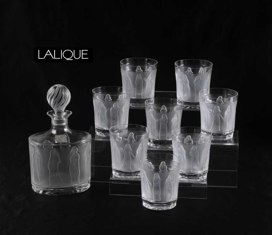 Appraisal: PIECE LALIQUE FEMMES ANTIQUE DECANTER TUMBLERS pieces total in the