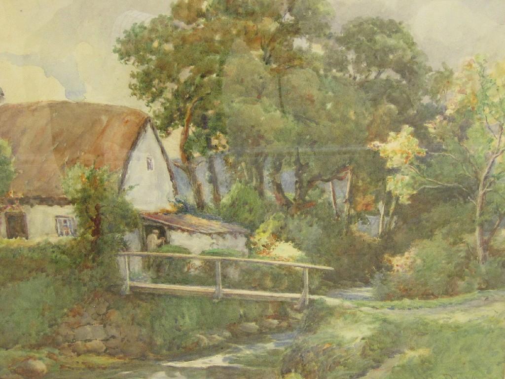 Appraisal: JOHN LEWIS Exh - Cottage-Glan Conwysigned 'J R Lewis' lower