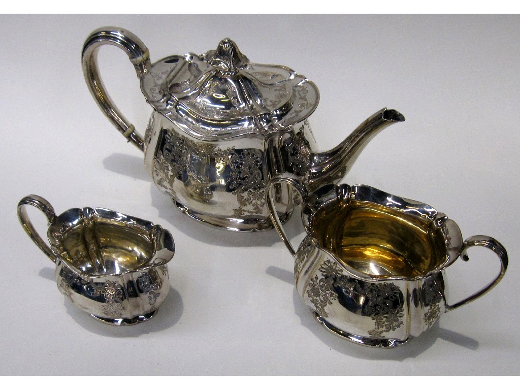 Appraisal: Bachelors three piece silver tea service oz Sheffield