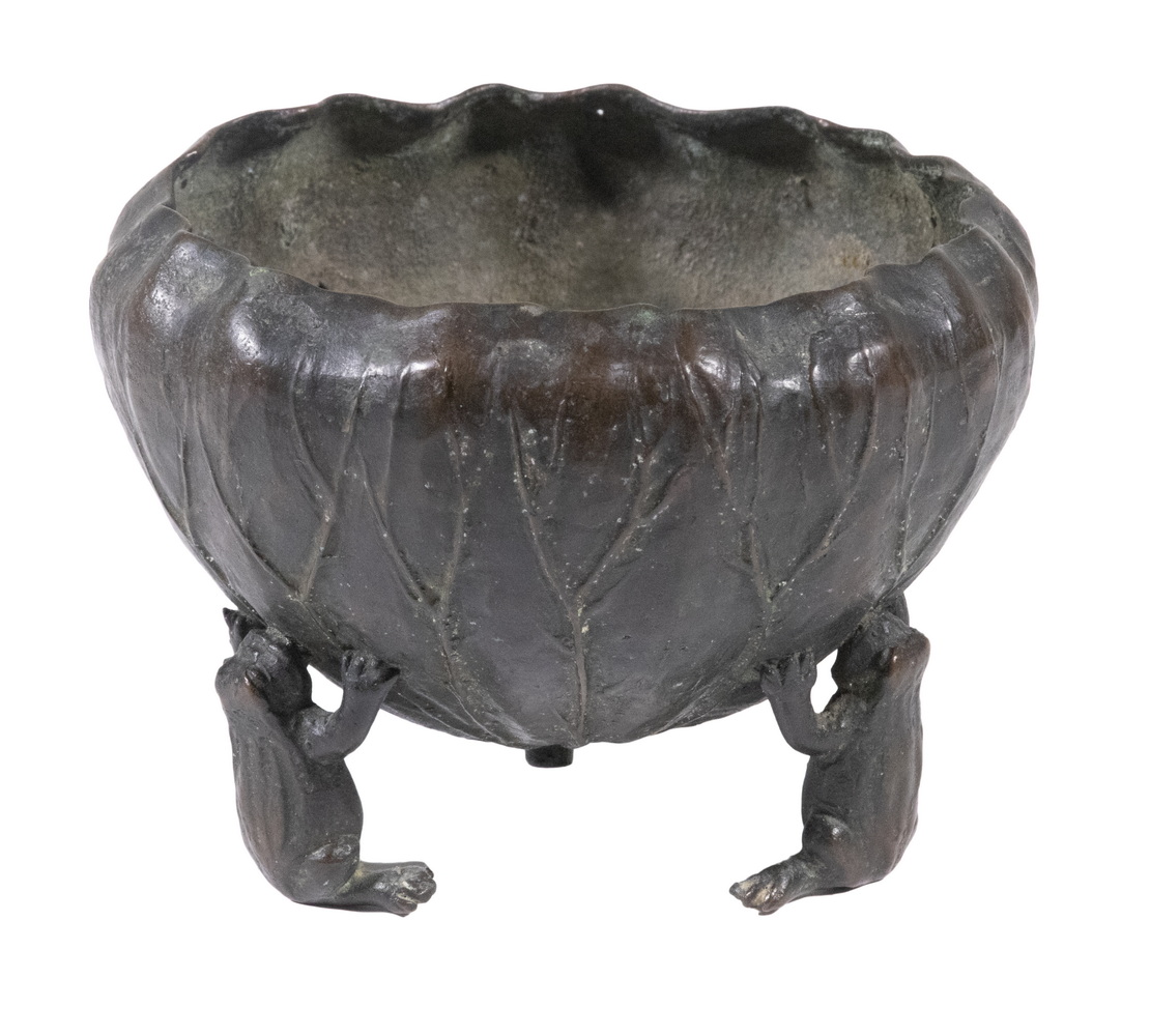 Appraisal: JAPANESE BRONZE BOWL Meiji Period Bronze Footed Bowl in the